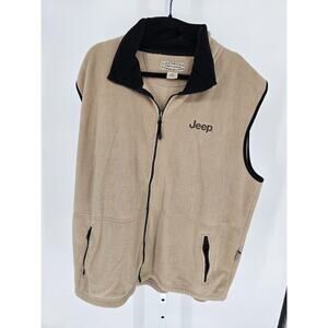Jeep mens Sz 2XL Zip Up Fleece Vest Jacket by Colorado Timberline Beige